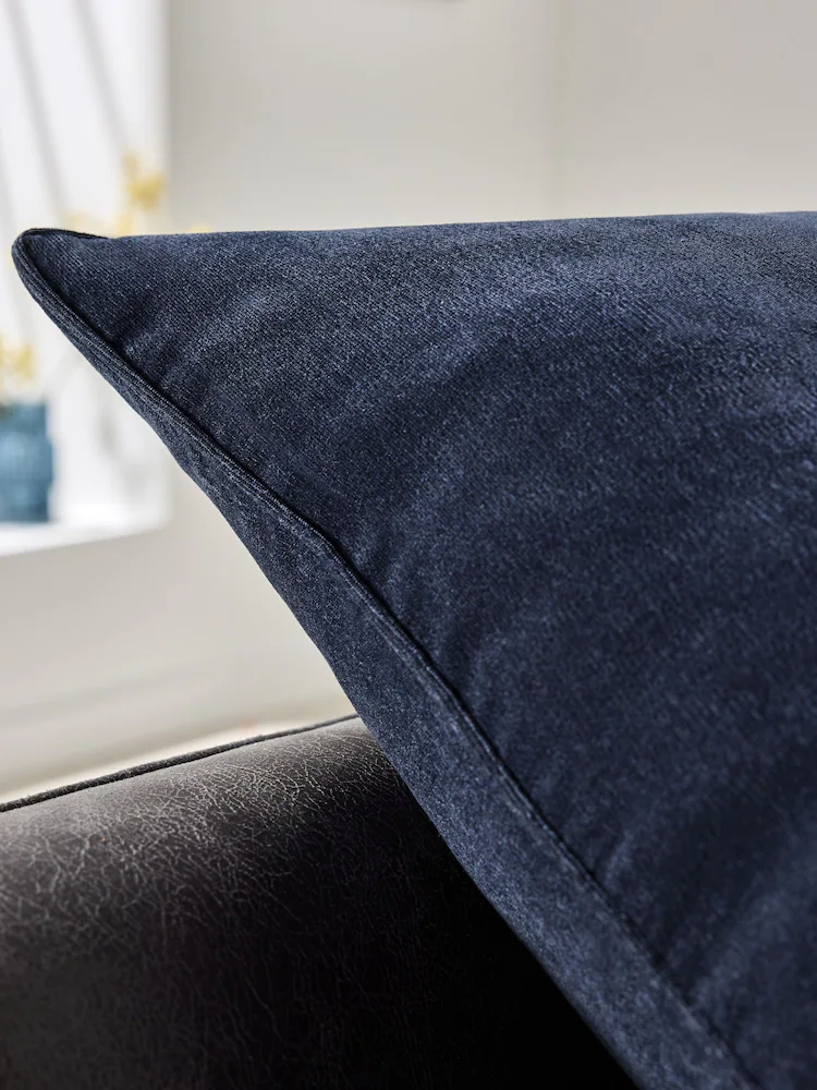 Navy 59 x 59cm Soft Velour Cushion - Image 2