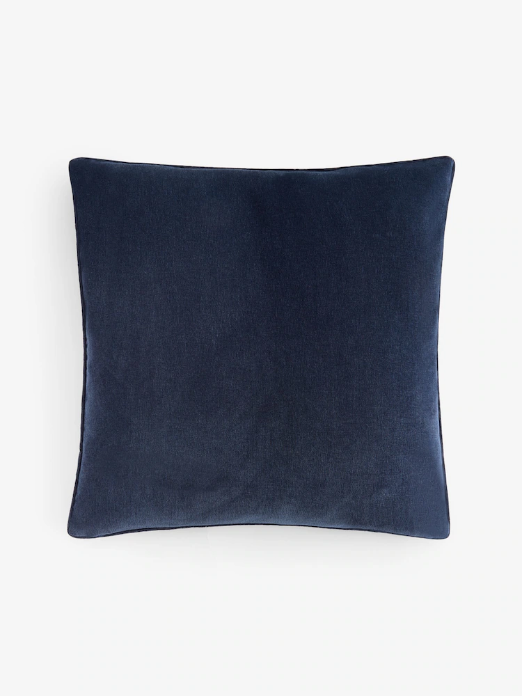 Navy 59 x 59cm Soft Velour Cushion - Image 3