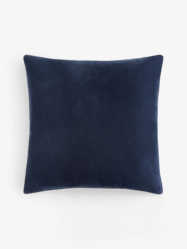 Navy 59 x 59cm Soft Velour Cushion - Image 4