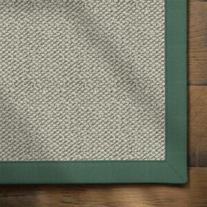 Pearl Silver Shore Wool Rug with Cotton Sage Border
