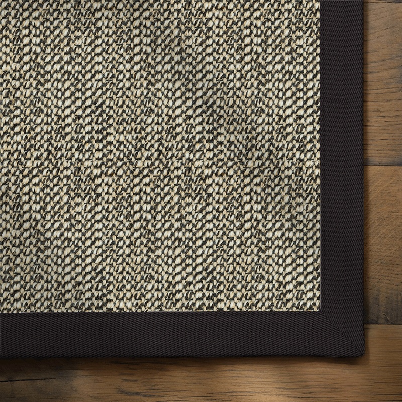 Tweed Shadow Wool Rug with Cotton Slate Border