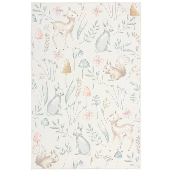 Woodland Animals Washable Faux Fur Rug - Image 4