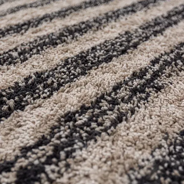 Arven Textured Stripe Plush Shaggy Rugs
