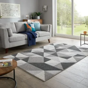 Geo Squares Geometric Shaggy Rugs