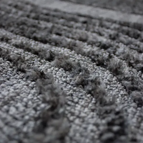 Interlock Curved Geometric Shaggy-Rugs