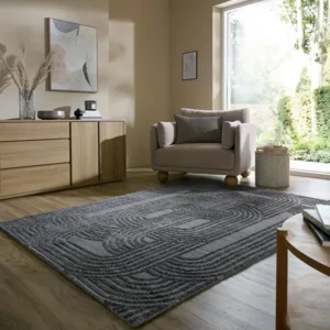 Interlock Curved Geometric Shaggy Rugs