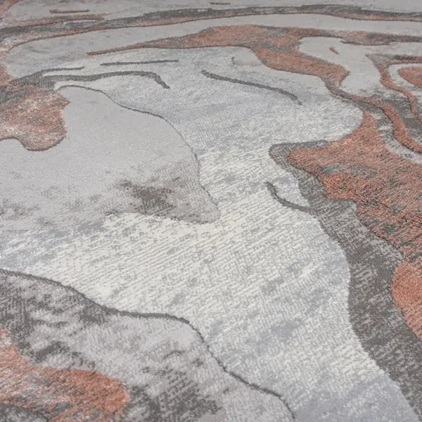 Marbled Abstract Shaggy Rugs-Runner