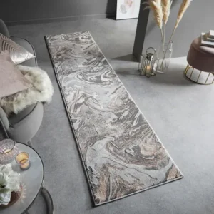 Marbled Abstract Shaggy Rugs Runner