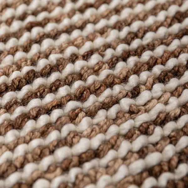 Nico Wool Striped-Woven Shaggy Rugs