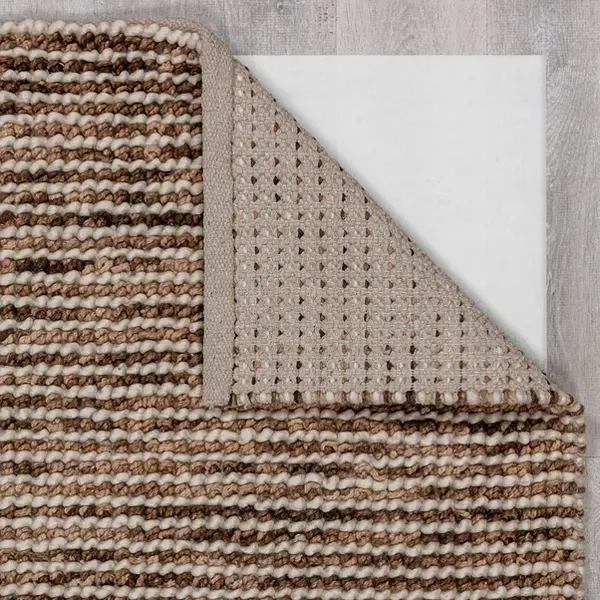 Nico Wool Striped Woven Shaggy-Rugs