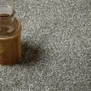 Steel Grey Flecked Saxony Polyester Carpet