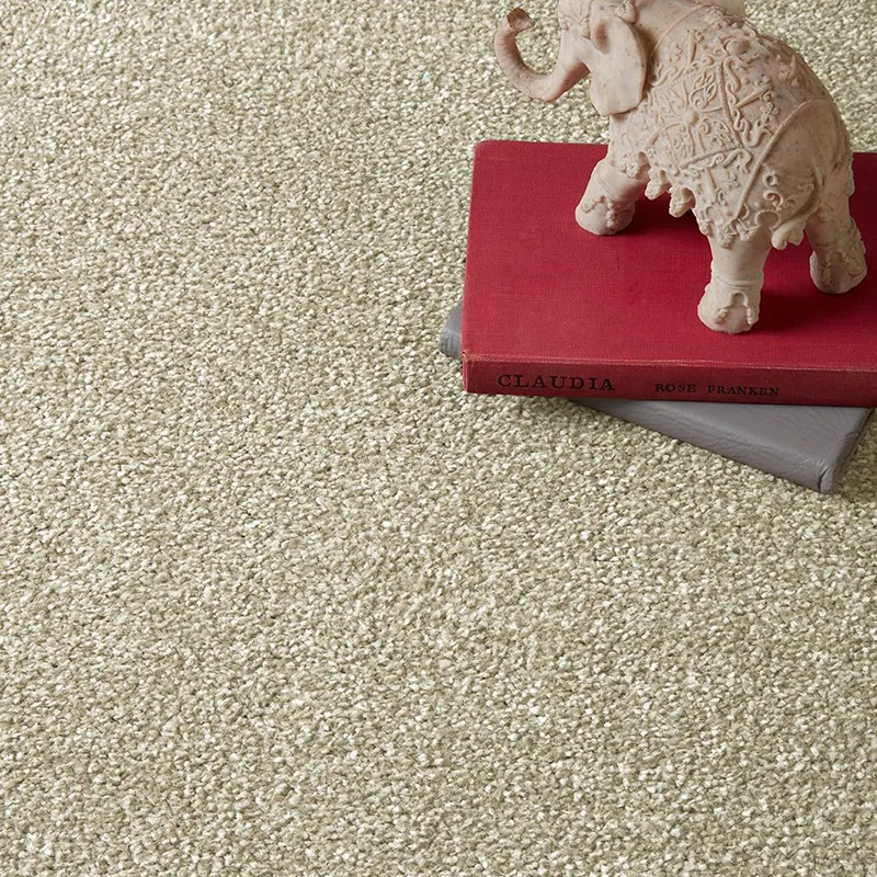 Stone Beige Flecked Saxony Polyester Carpets