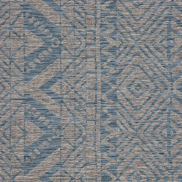Aqua Blue Aztec Outdoor Rug - Image 3