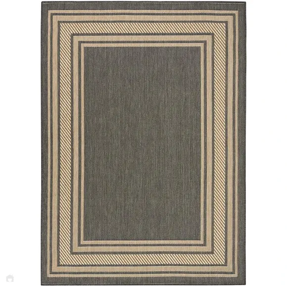 Charcoal Weatherproof Outdoor Rug - Image 3