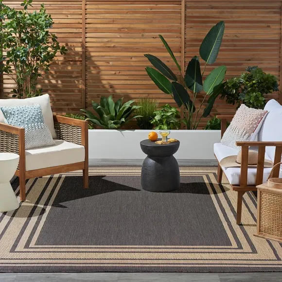 Charcoal Weatherproof Outdoor Rug