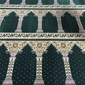 Dubai Green Mosque Carpet with Islamic Arch Design