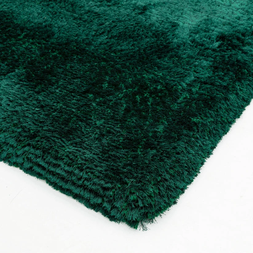 Emerald Green Plush Plain Shaggy Rug - Image 3