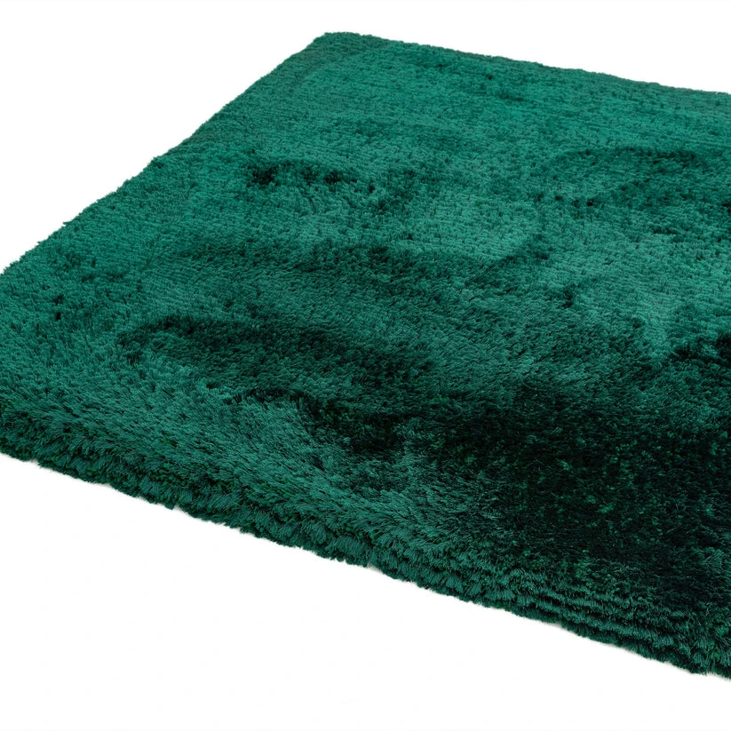 Emerald Green Plush Plain Shaggy Rug - Image 2