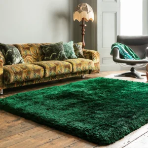 Emerald Green Plush Plain Shaggy Rug