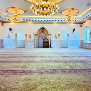 Gold Mosque Carpet with Majestic Row Design