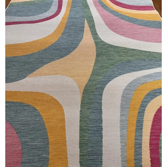 Modern Multicolour Abstract Outdoor Rug - Image 2