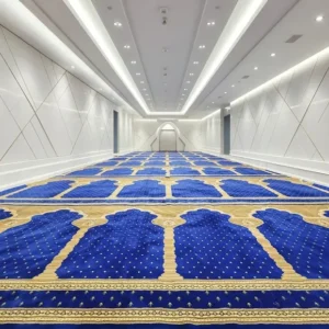 Navy Blue Arch Design Mosque Carpet