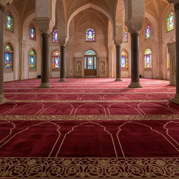 Red Premium Mosque Prayer Carpet