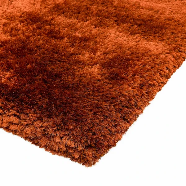 Rust Plain Plush Shaggy Rug - Image 3