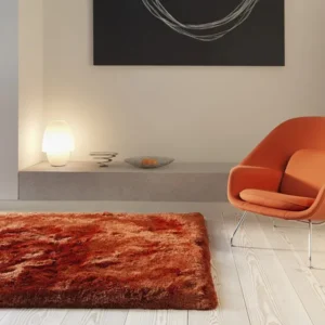 Rust Plain Plush Shaggy Rug