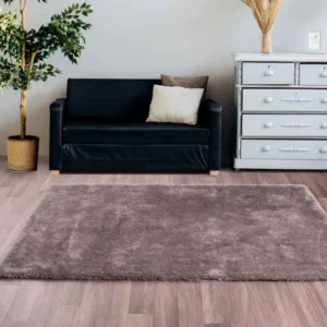 Silver Plain Shaggy Rug for Modern Homes