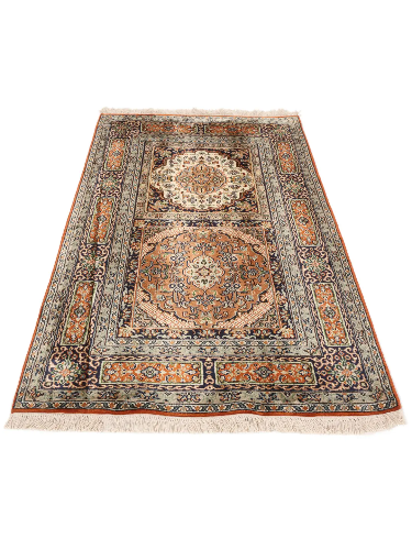 kashmir-brown-orange-hand-knotted-rug
