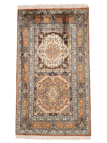 kashmir-brown-orange-silk-rug